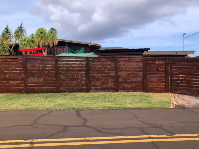 Custom fence installation project on Kauai.
