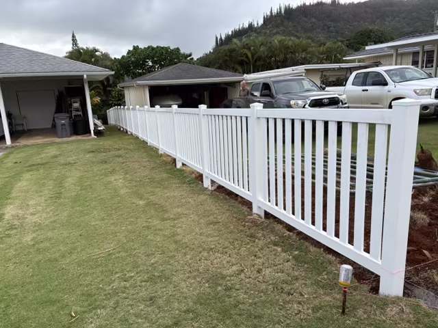 Custom fence installation project on Kauai.