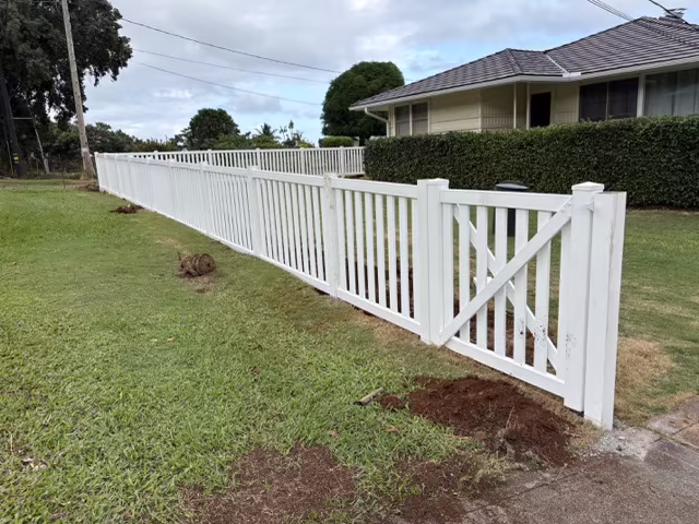 Custom fence installation project on Kauai.