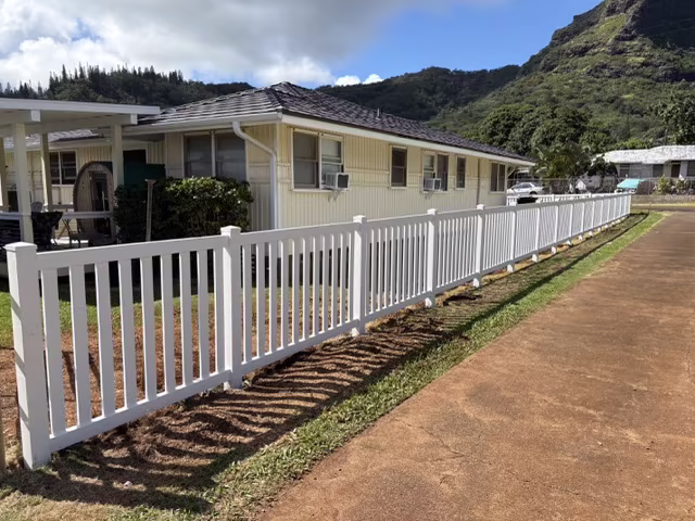 Custom fence installation project on Kauai.