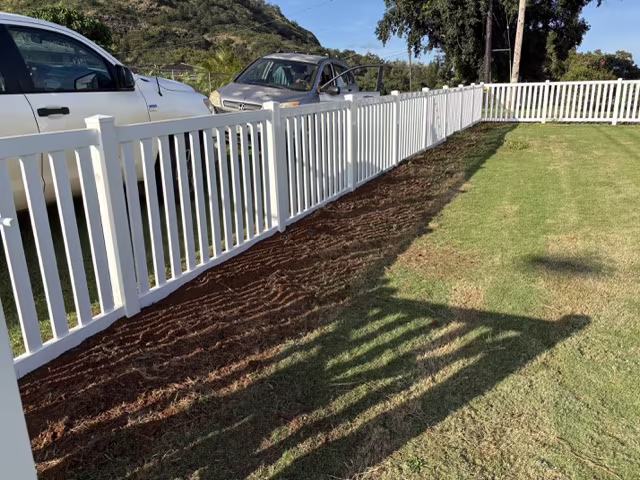 Custom fence installation project on Kauai.