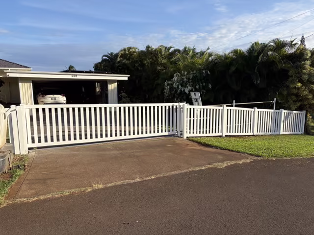 Custom fence installation project on Kauai.