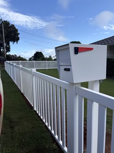 Custom fence installation project on Kauai.