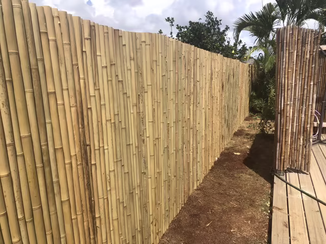 Custom fence installation project on Kauai.