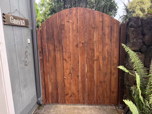 Custom fence installation project on Kauai.