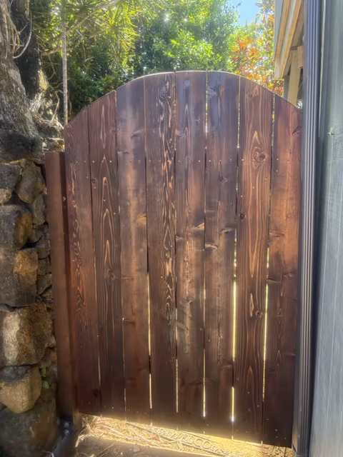 Custom fence installation project on Kauai.