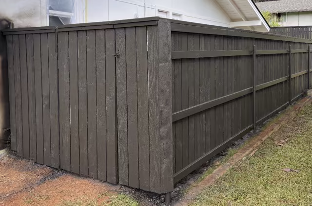Custom fence installation project on Kauai.
