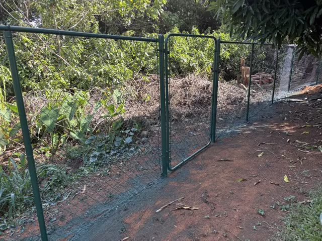 Custom fence installation project on Kauai.