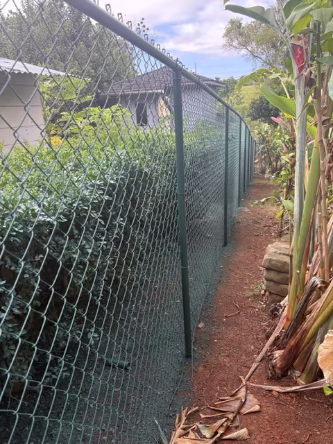 Custom fence installation project on Kauai.