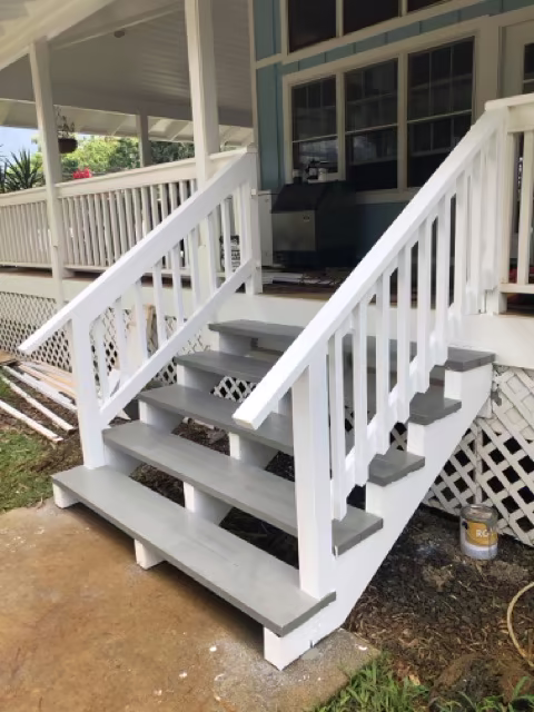 Stairs, decks, and railings craftsmanship project on Kauai.