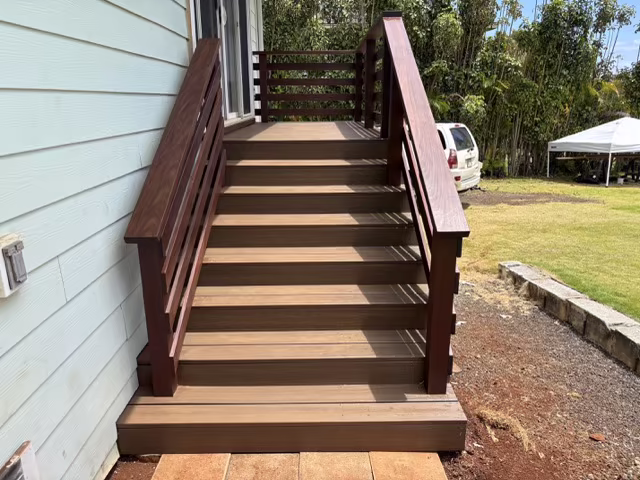 Stairs, decks, and railings craftsmanship project on Kauai.
