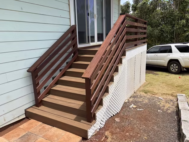 Stairs, decks, and railings craftsmanship project on Kauai.