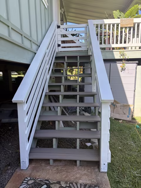 Stairs, decks, and railings craftsmanship project on Kauai.