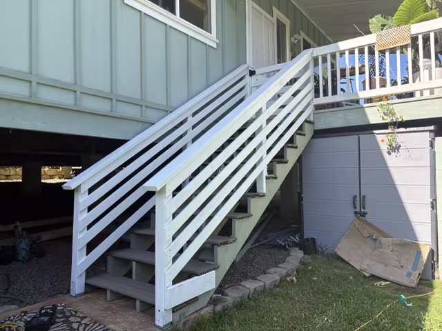 Stairs, decks, and railings craftsmanship project on Kauai.
