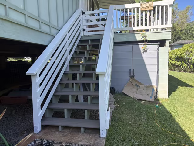 Stairs, decks, and railings craftsmanship project on Kauai.