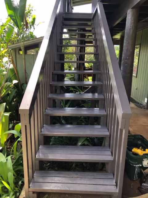 Stairs, decks, and railings craftsmanship project on Kauai.
